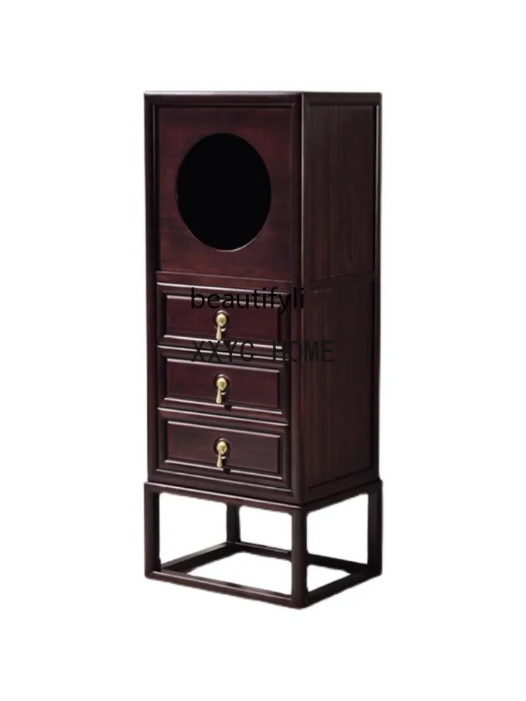 

New Chinese Style Solid Wood Simplicity Drawer Design Storage Locker Wine Cabinet Decoration Rack Sofa Side Table Cabinet