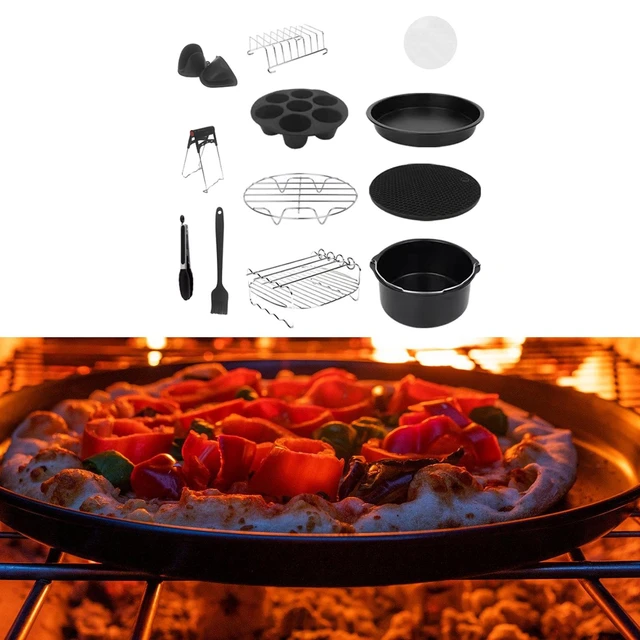 Accesorios para freidora de aire, cesta para hornear, parrilla y plato de  acero inoxidable, Clip para accesorios, 12 piezas - AliExpress