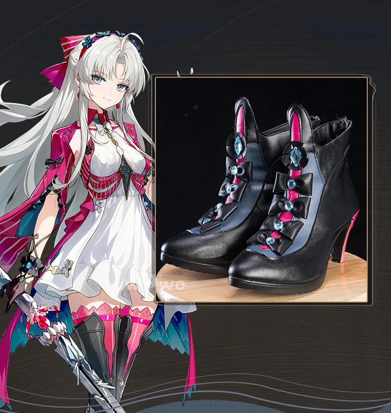 Carlotta Wuthering Waves Montelli Cosplay Schuhe Schwarz Größe 36-43 10 Carlotta Wuthering Waves Montelli Cosplay Schuhe Schwarz Größe 36-43 1
