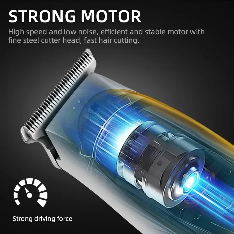 Hair Clipper All Metal Men Electric Cordless Hair Trimmer Baldheaded T Blade Finish Haircut Machine Kemei-1949 194