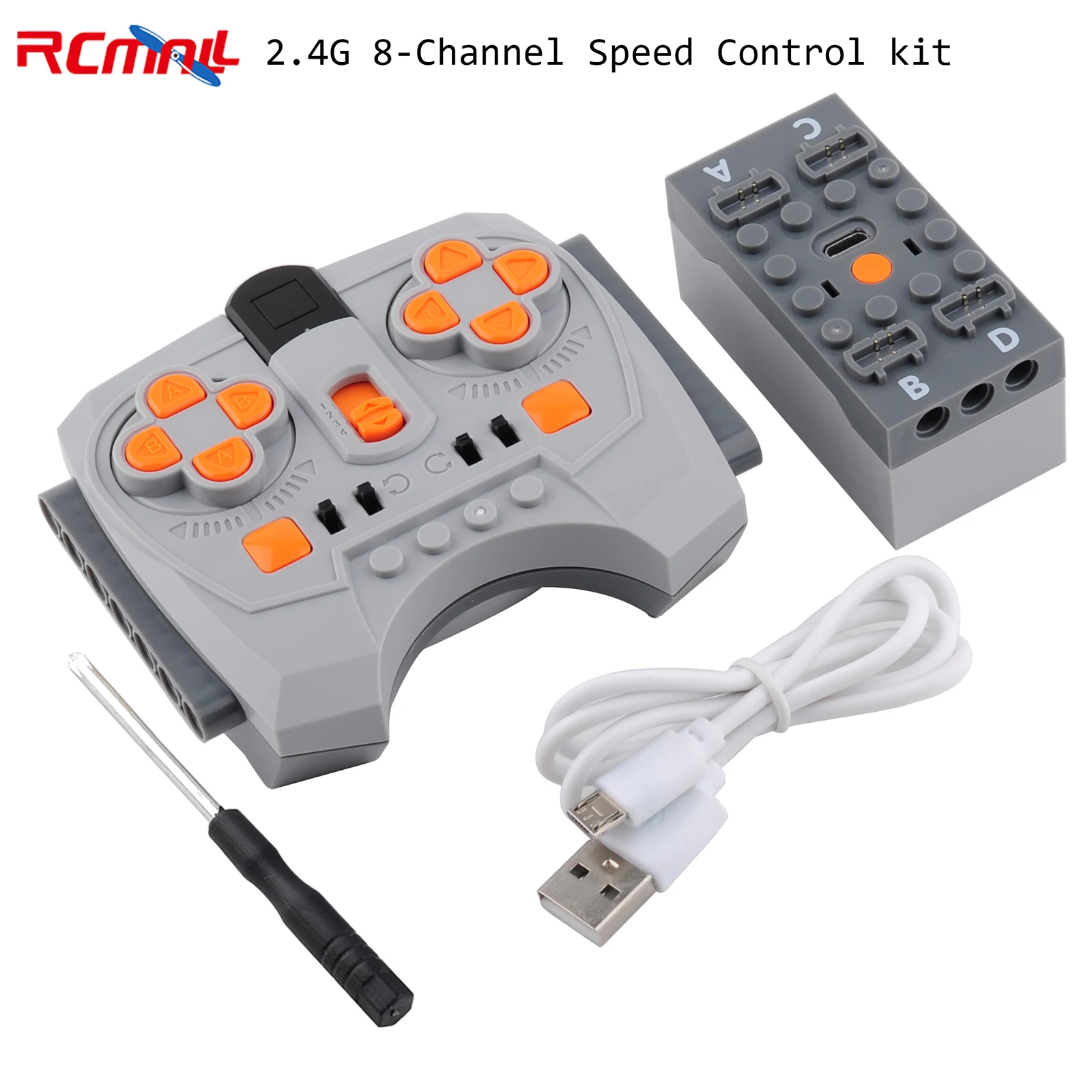 2.4G 8-Channel Speed Controller with Lithium Battery Box MOC Power Functions APP Programming Remote Control Kit