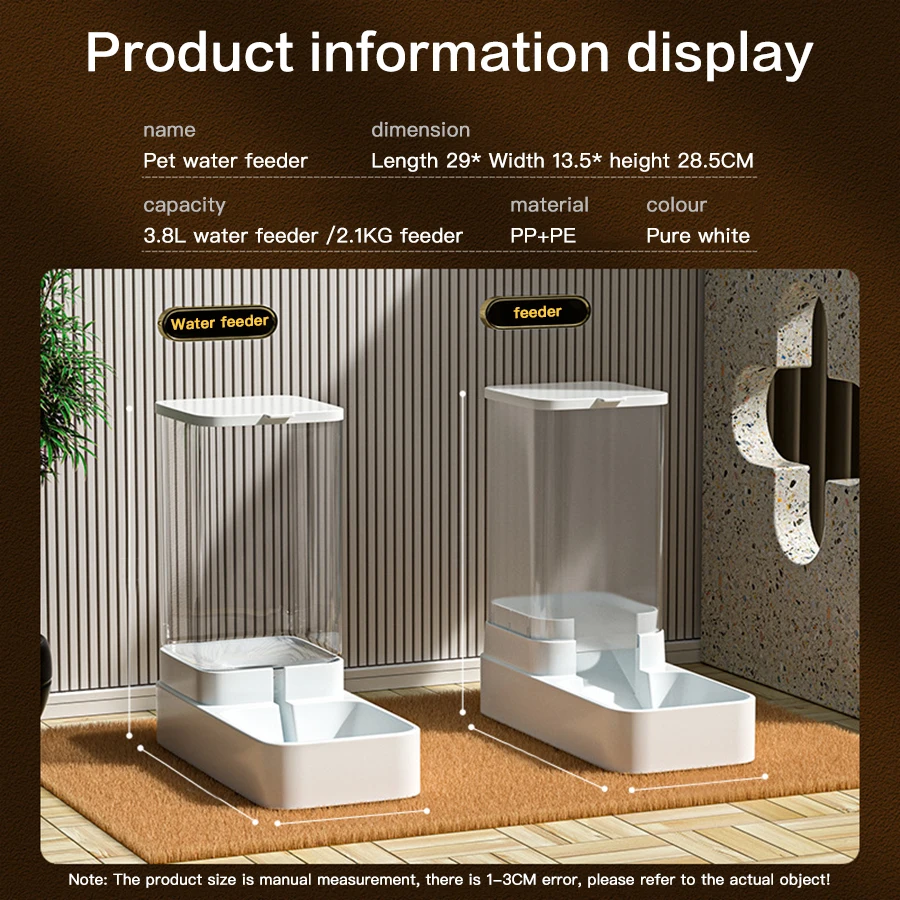 Large Capacity Automatic Gravity Pet Feeder and Water Dispenser Dual Bowl Leak Proof for Cats Dogs Home Travel Feeding Station 6