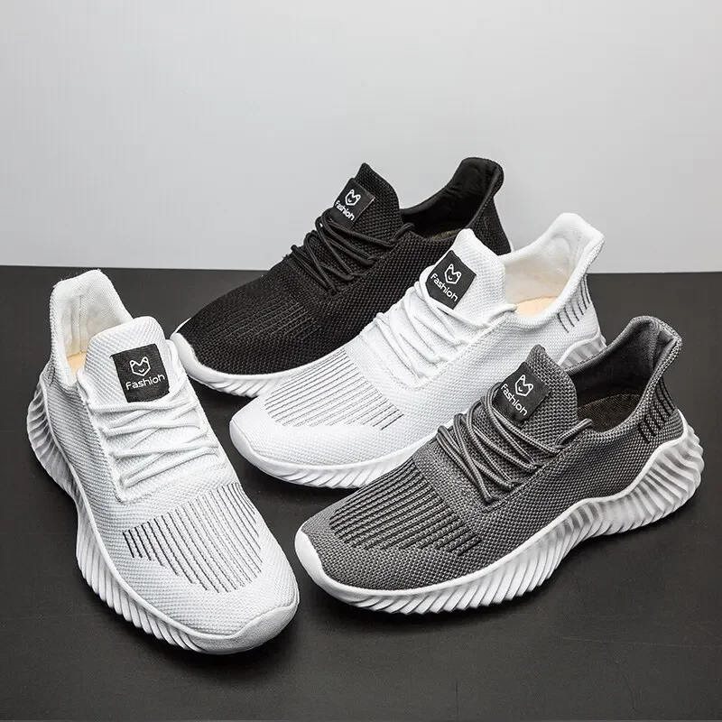 

Men Breathable Mesh Sneakers High Quality White Fashion Gym Casual Lightweight Walking Shoes Couple Plus Size Footwear
