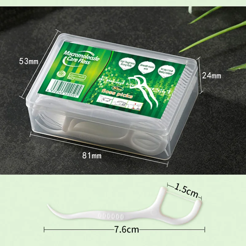 Dental Floss Flosser Picks Teeth Toothpicks Stick Tooth Clean Oral Care 7.5cm Dental Cleaning Toothpicks Floss Picks 50pcs