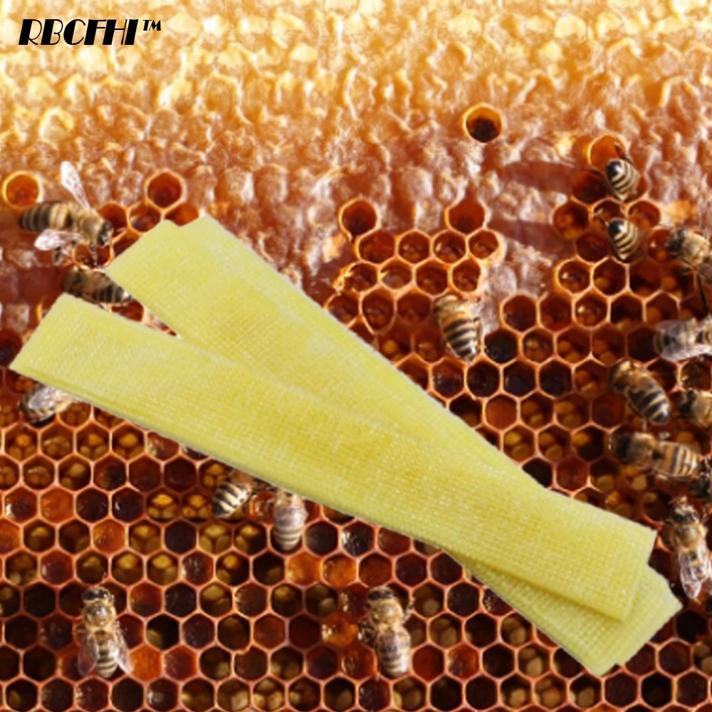 20PCS Fluvalinate Strips Powerful Varroa Mite Medicine High Pest Control Anti Acarid Beekeeping Tablets Bees Mite Drug Against