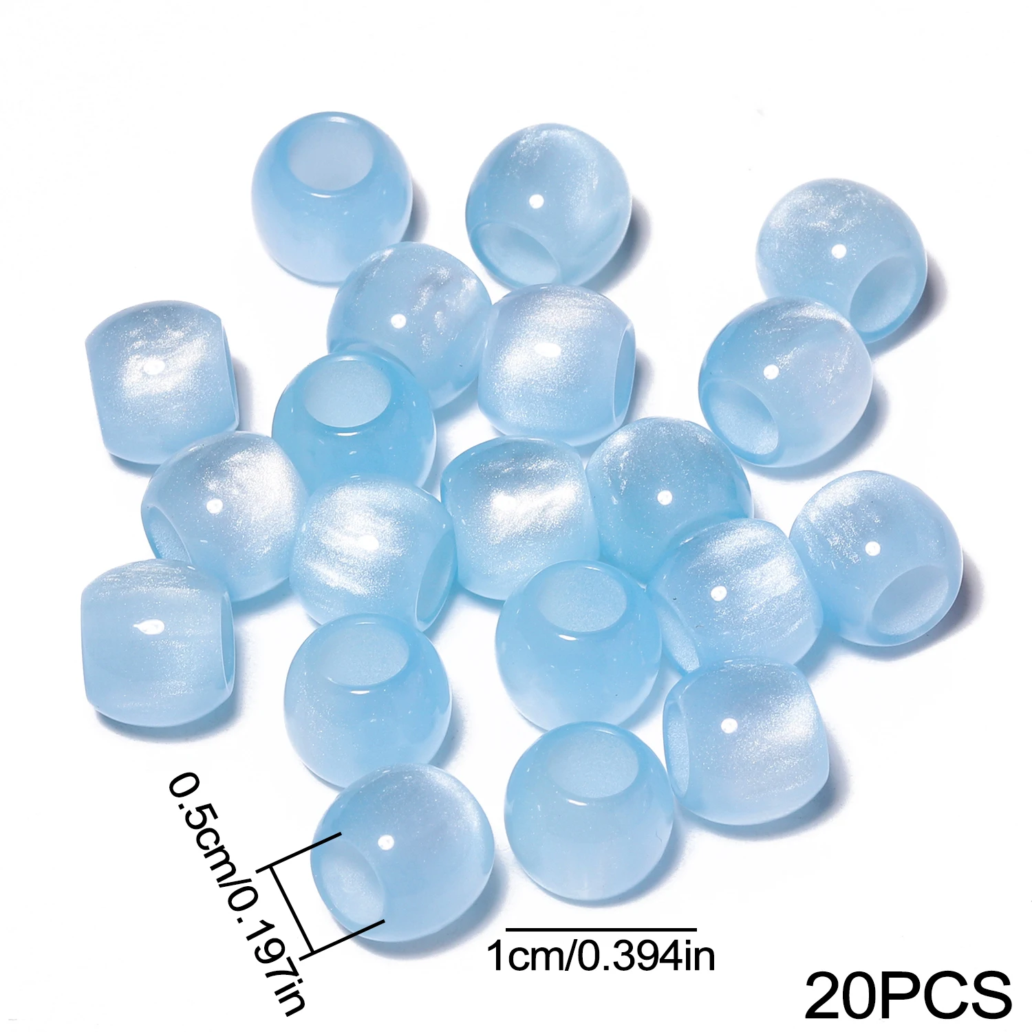 10/12mm Bunte Cat Eye Runde Harz Perlen Großes Loch Bunte Mode Lose Spacer für Schmuck Machen DIY armbänder Zubehör – Detail 9