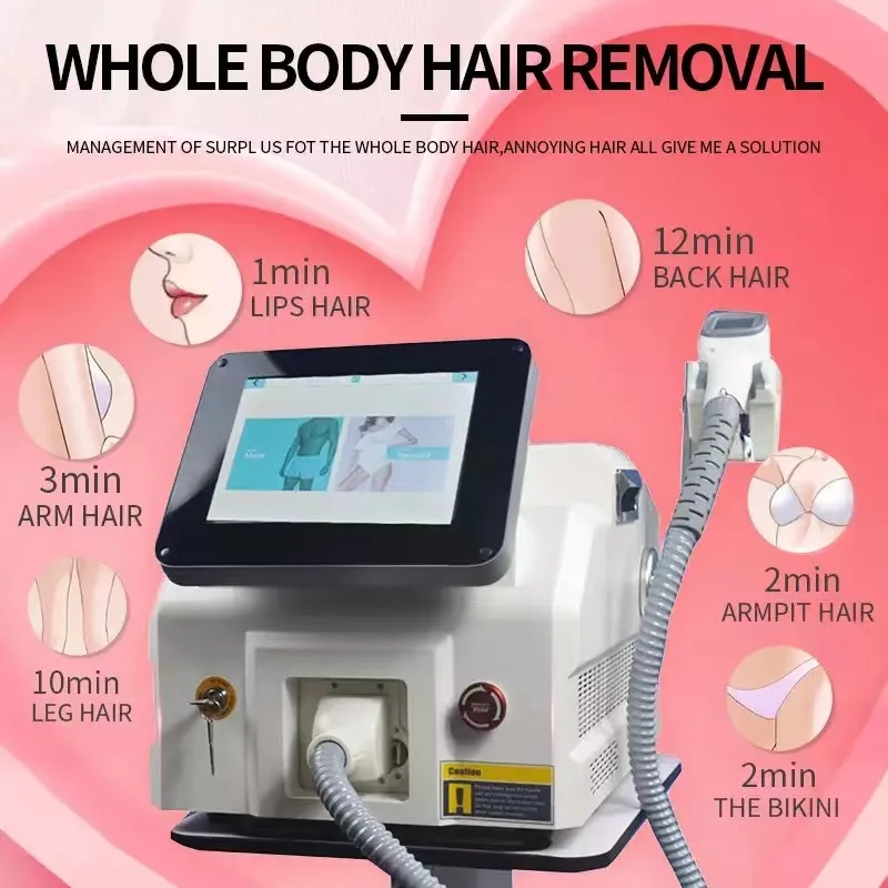 2023 New Diode Laser Hair Removal Machine 808 755 1064nm Alexandrite Bars 3 Wavelength MACHIN For Home and Salon Laser Remover 2022 new home use remove ice platinum 3 wavelength 808nm diode laser hair removal machine 808 remov machin remover