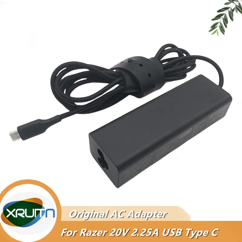 

Original RC30-016803 20V 2.25A 45W Type-C RC30-01680300 RC30-01680301 USB-C AC Adapter For Razer Laptop Power Supply Charger