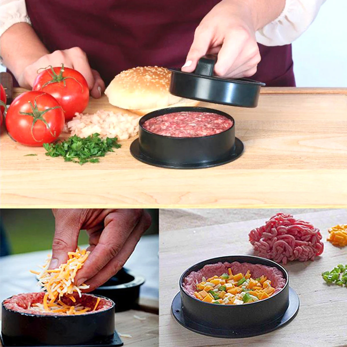 ABS Hamburger Maker Press Non-Stick Patty Maker Mold