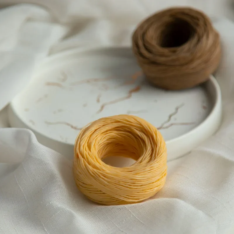 Candle Wicks Primary Color Light Hemp Fiber Beeswax 200ft (61m) For Cigarette Lighting