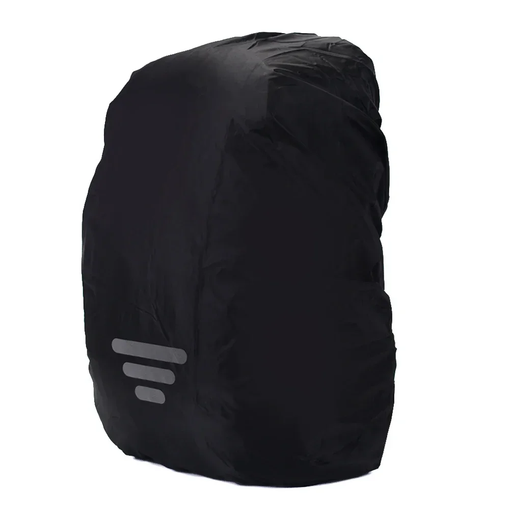 Outdoor Rain Cover Reflective Waterproof Dust-proof Raincover Case Wear-resistance Wide Tape 5 Size Backpack Black