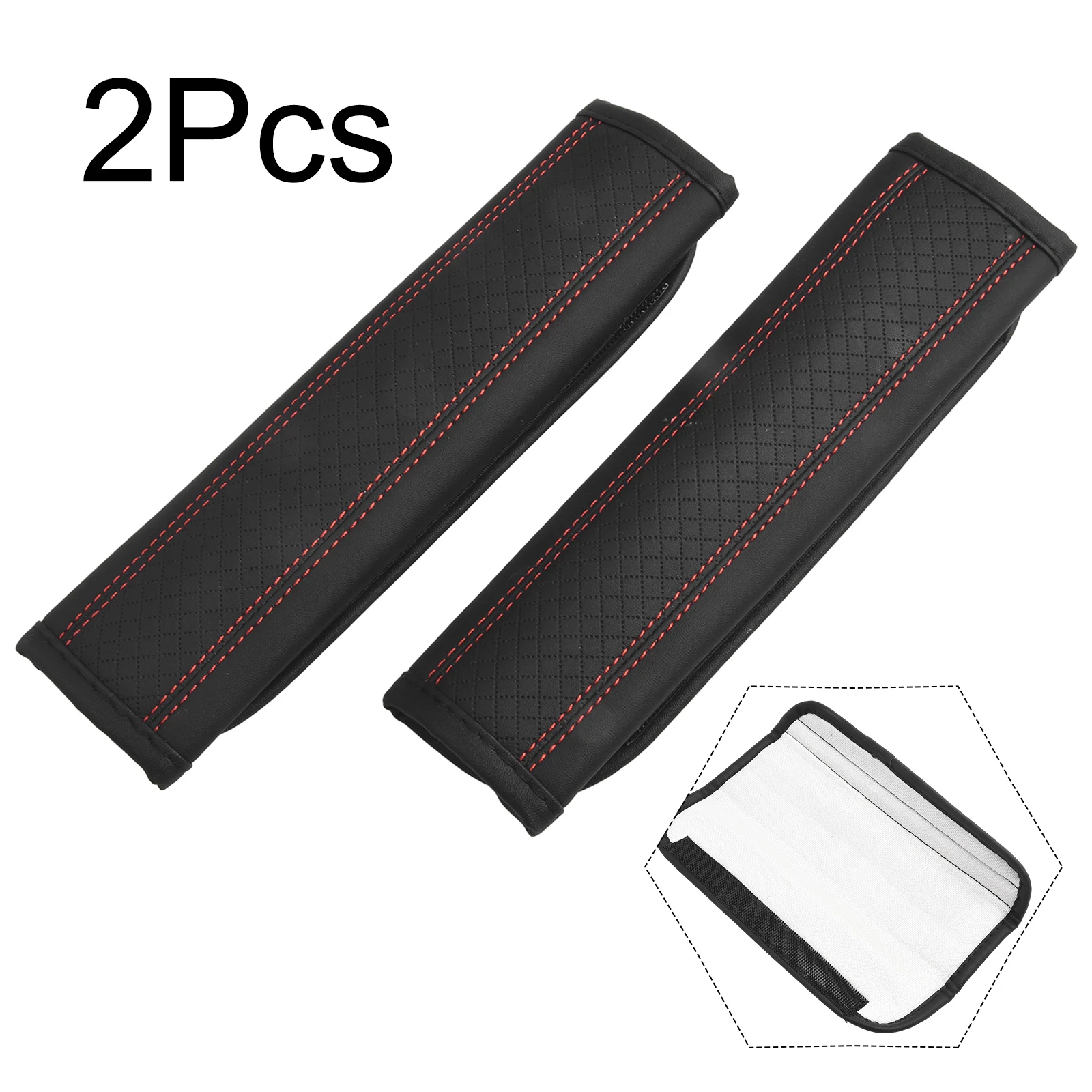 

2Pcs Universal PU Leather Shoulder Pads Cushion Protect Cover Car Secure Strap Accessories Automobiles Interior Accessories