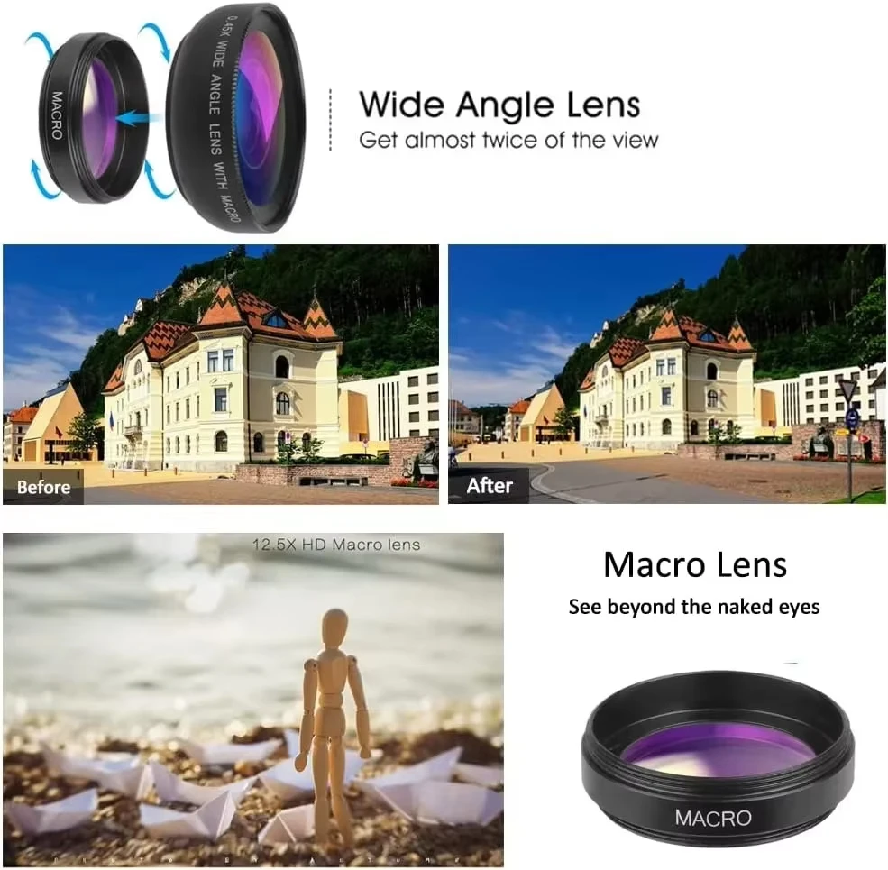 Dual-Function HD Wide Angle and Macro Camera Lens