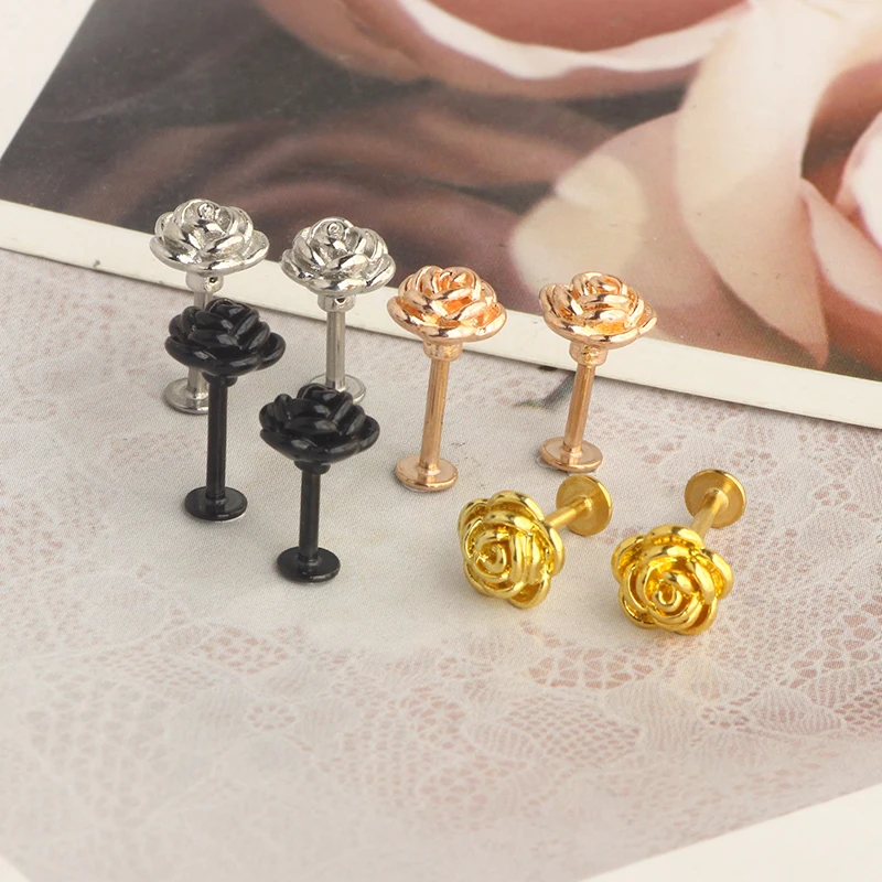 16G 6MM 8MM Stainless Steel Piercing Studs Labret Bars Lip Studs Helix Cartilage Conch Forward Earrings Studs Piercing Jewelry