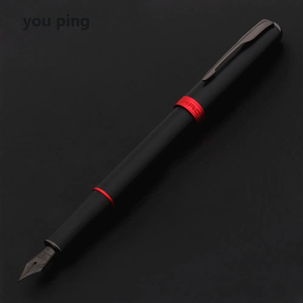 Elegant Luxury Black and Red Fountain Pen for Office and School Supplies