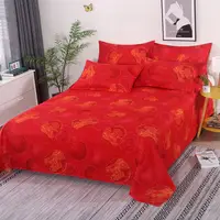 3pcs/Set Home Textile Bed Sheet Set with Pillowcases Cotton Material Lovers Home Room Bedding Flat Sheet Bed Sheet Set 5