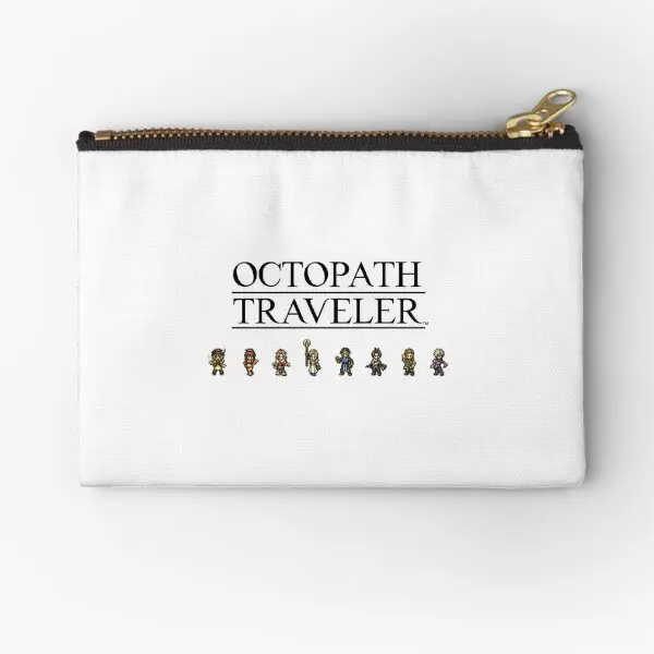 

Octopath Traveler Zipper Pouches Storage Socks Cosmetic Panties Money Pocket Coin Underwear Key Packaging Men Pure Wallet Women