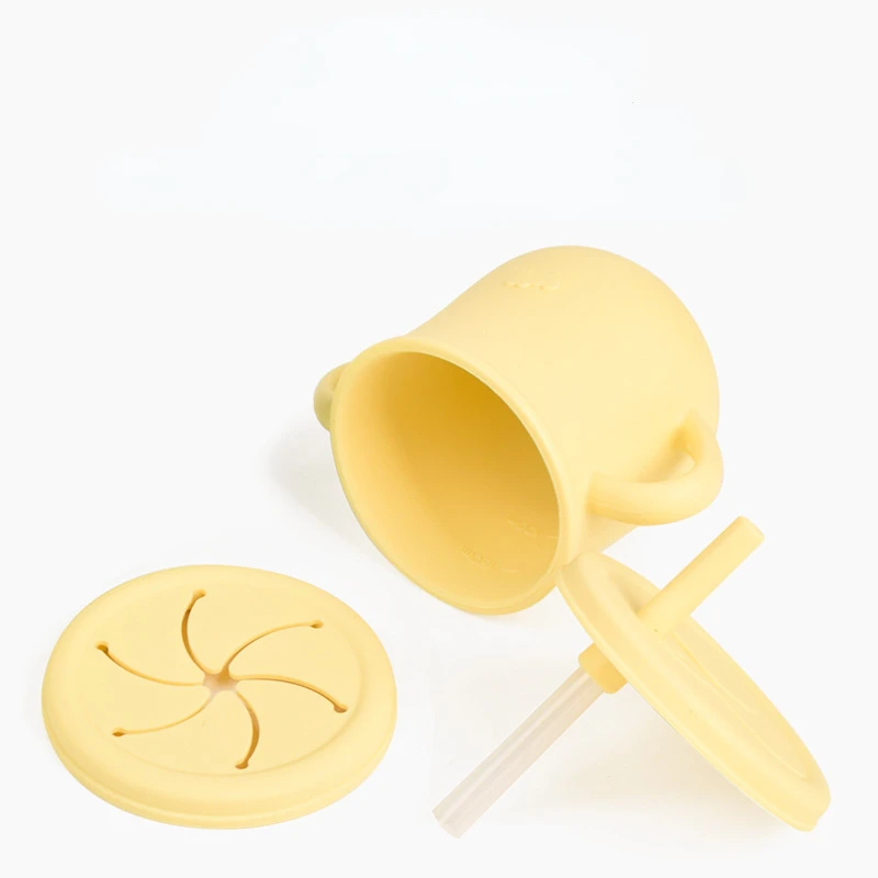 

Kids Silicone Food Storage Box BPA Free Solid Color Baby Snack Cup Portable Children Snacks Container with Lid Kids Cup