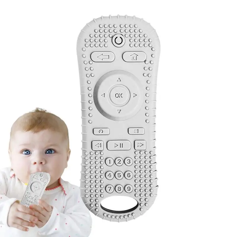 Baby Silicone Teether Remote Control Shape Teether Gum Pain Relief