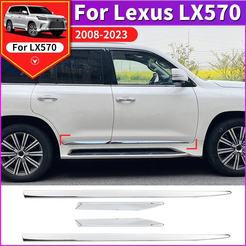 

For 2008-2022 Lexus LX 570 LX570 2021 2020 2019 Car Door Anti-Collision Chrome Trim Upgrade Body Kit Modification Accessories