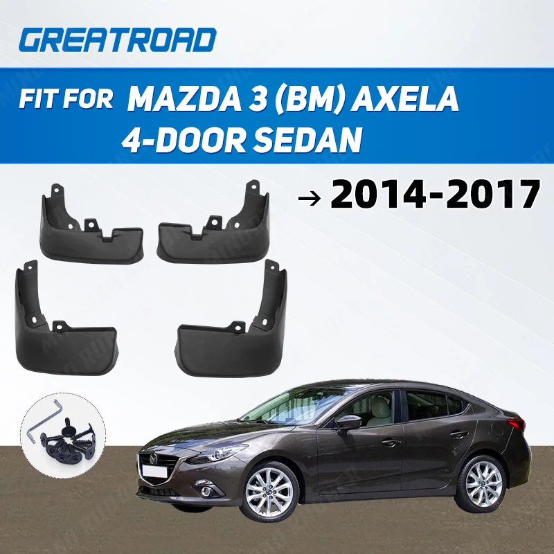 

Front Rear Molded Mud Flaps For Mazda 3 (BM) Axela 4-Door Sedan 2014-2017 Mudflaps Splash Guards Mud Flap Mudguards 2015 2016