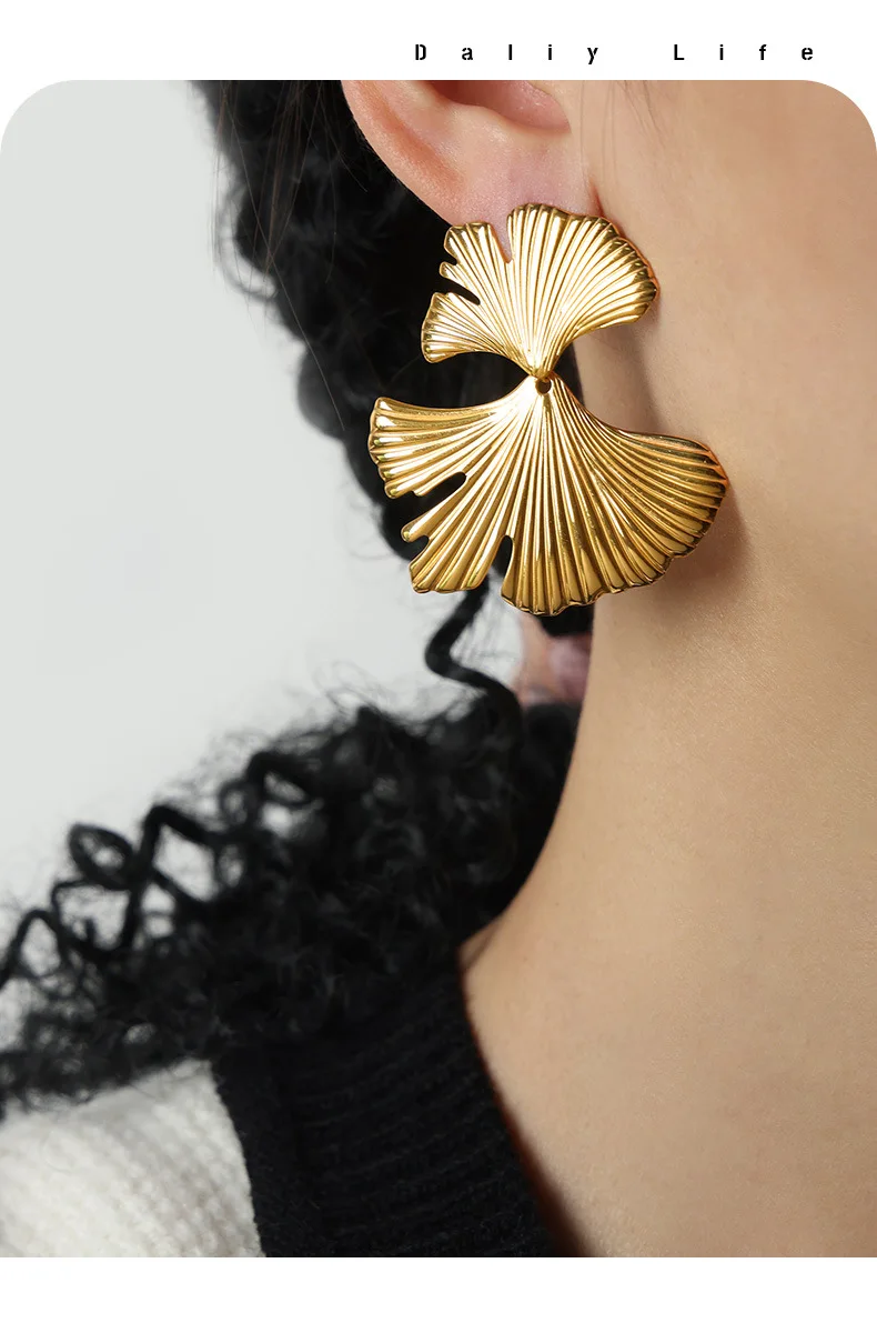 Originelle Lustige Ohrringe für Damen aus Edelstahl, Statement-Ohrringe im Punk-Stil, 316L Vergoldet, Vintage-Schmuckzubehör im Großhandel – Detail 15