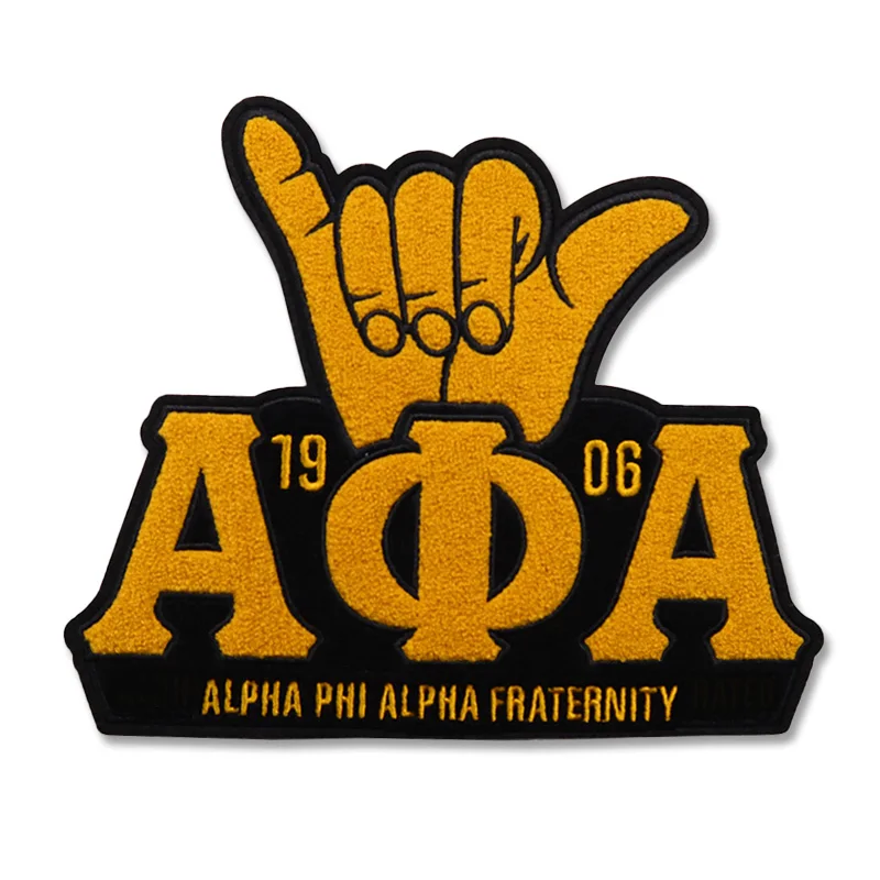 Chenille 1906 Alpha Phi Alpha Fraternity and Sorority Greek Letter Iron on Patches for Jacket