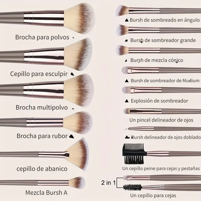 Professionelles Make-up Pinsel Set 10-teilig – Für Foundation, Lidschatten & Erröten