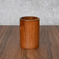 1pcs Solid wood pen holder, Chinese style retro wooden pen holder, desktop decoration storage box 3