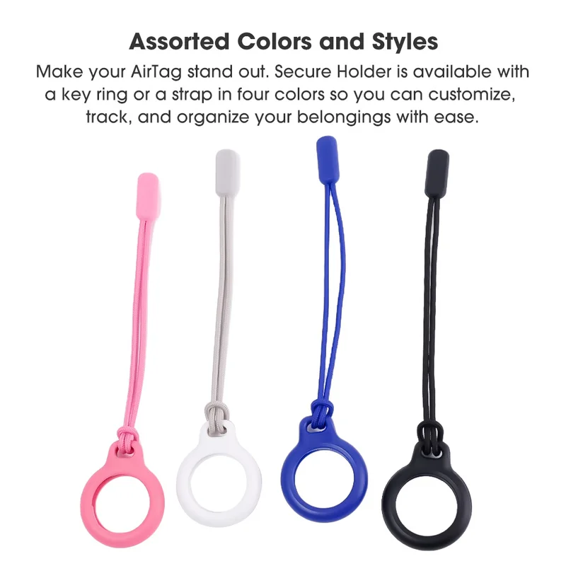Silicone Keychain Protective Case For Apple Airtags Tracker Locator Device Anti-lost With Nylon Rope GPS Locator