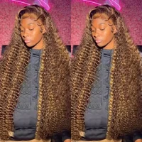 Perruque en cheveux humains HD Lace 13x6, bouclée, Remy, vietnamienne, colorée, Perruque frontale en dentelle 13x4, Perruque blonde à ondulations profondes 2