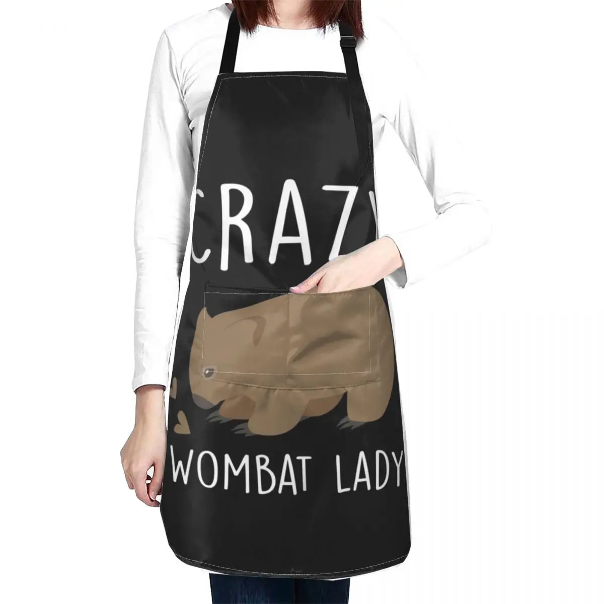 

Crazy wombat lady Apron innovative kitchen and home items Custom Apron Kitchen Things For Home cleaning aprons