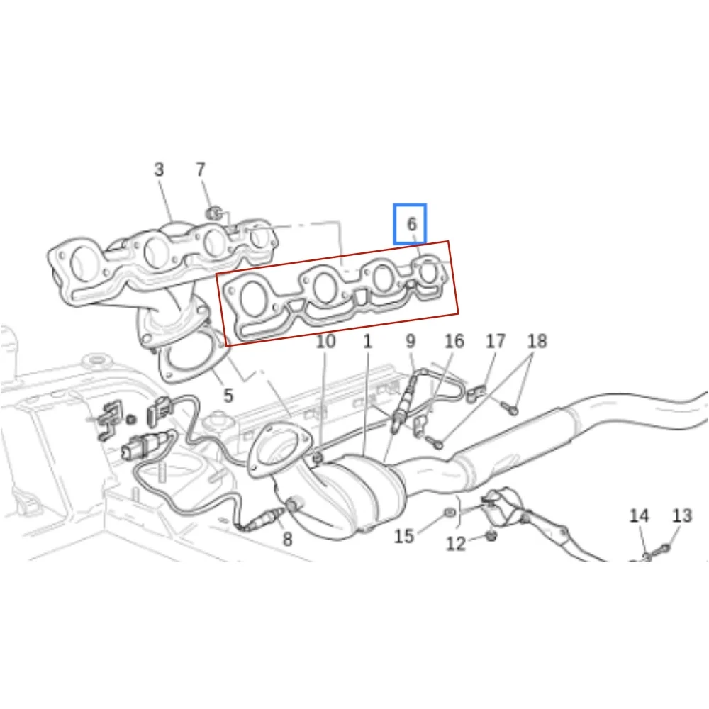 For Maserati Quattroporte M139 Granturismo GT GranCabrio 07-16 Exhaust Manifold Gasket 235756