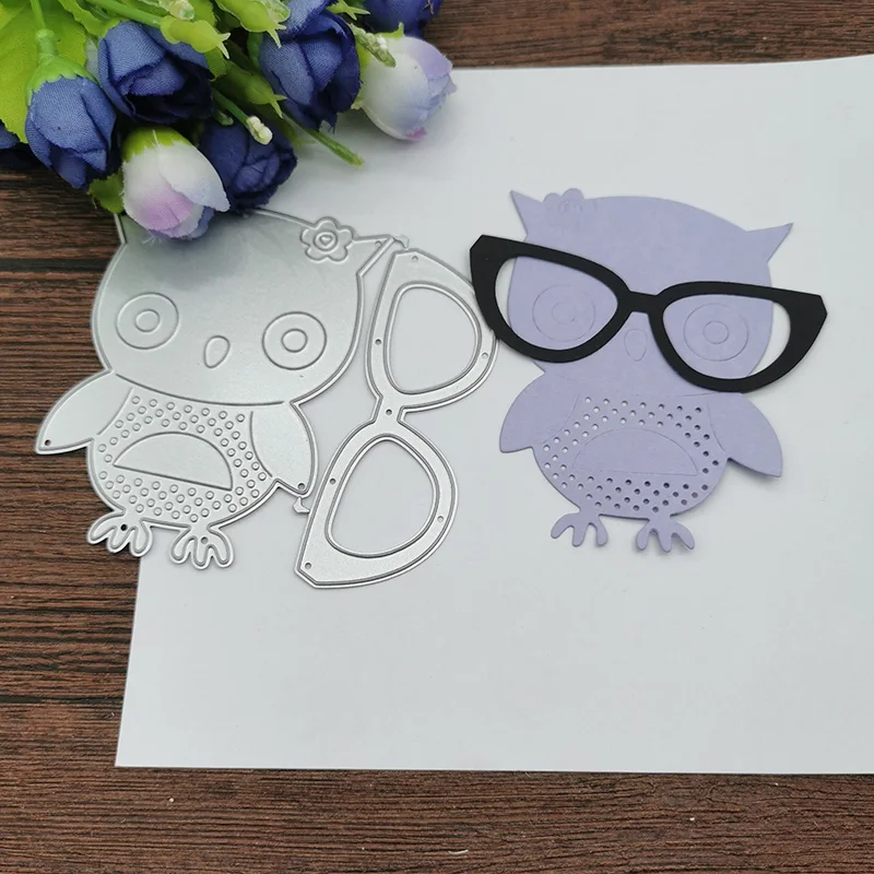 

Owl glasses Metal Cutting Dies Stencils For DIY Scrapbooking Decorative Embossing Handcraft Die Cutting Template