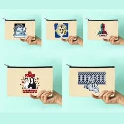 New Women Canvas Makeup Bag School Pencil Cases Sculpture Series Pattern Cosmetic Bag Wedding Party Bridesmaid Makeup Bag Gifts