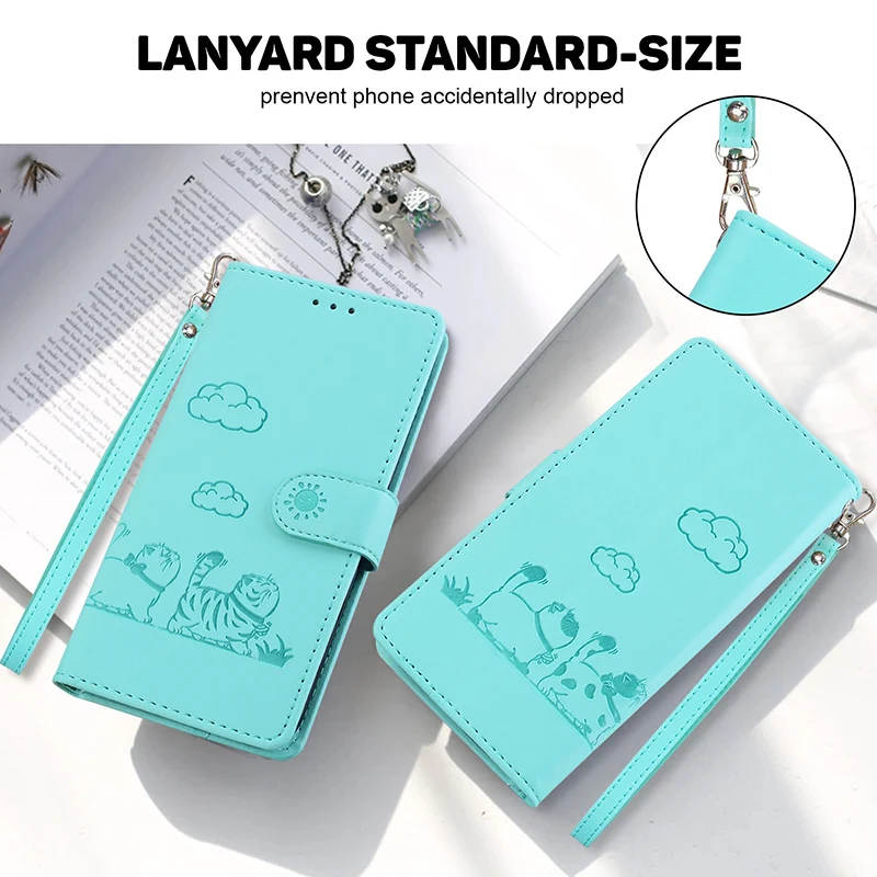 Cartoon Cat Magnetic Anti-Theft Brush Phone Case