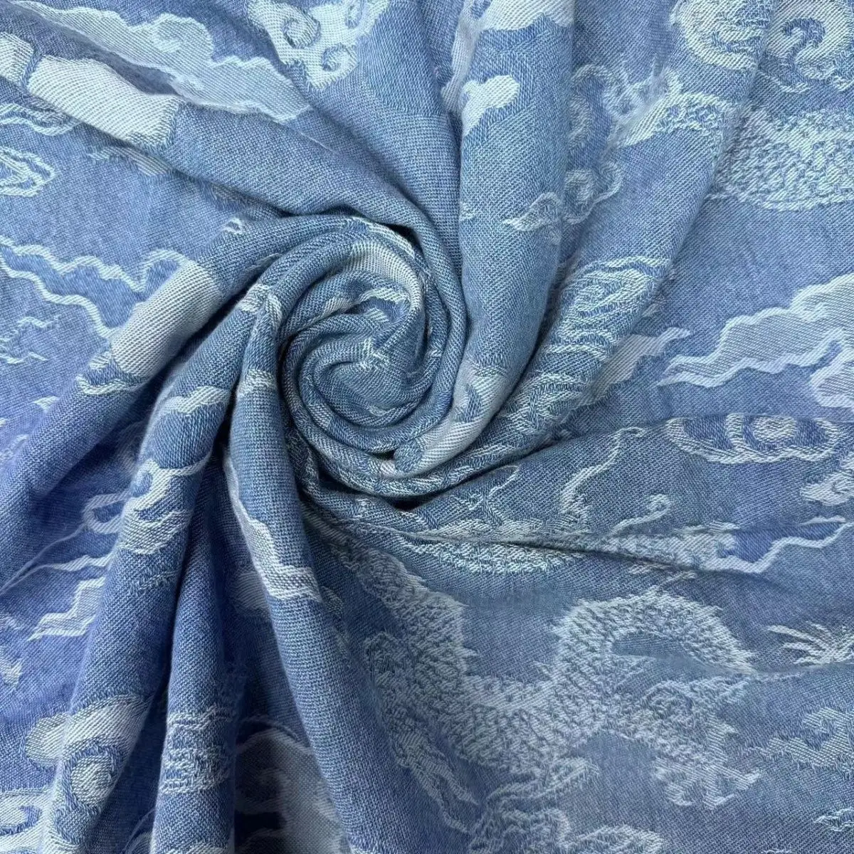 Jacquard Denim Jacquard Washed Fabric Clothing Clothes Skirt Sofa Handmade DIY Fabric