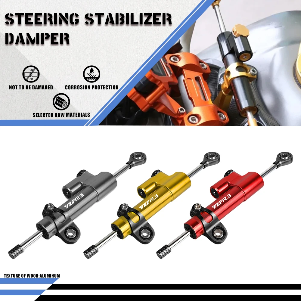 

Универсальный Регулируемый стабилизатор рулевого демпфера для мотоцикла CNC для YAMAHA YZF R3 YZF-R3 2015 2016 2017 2018 2019 YZFR3