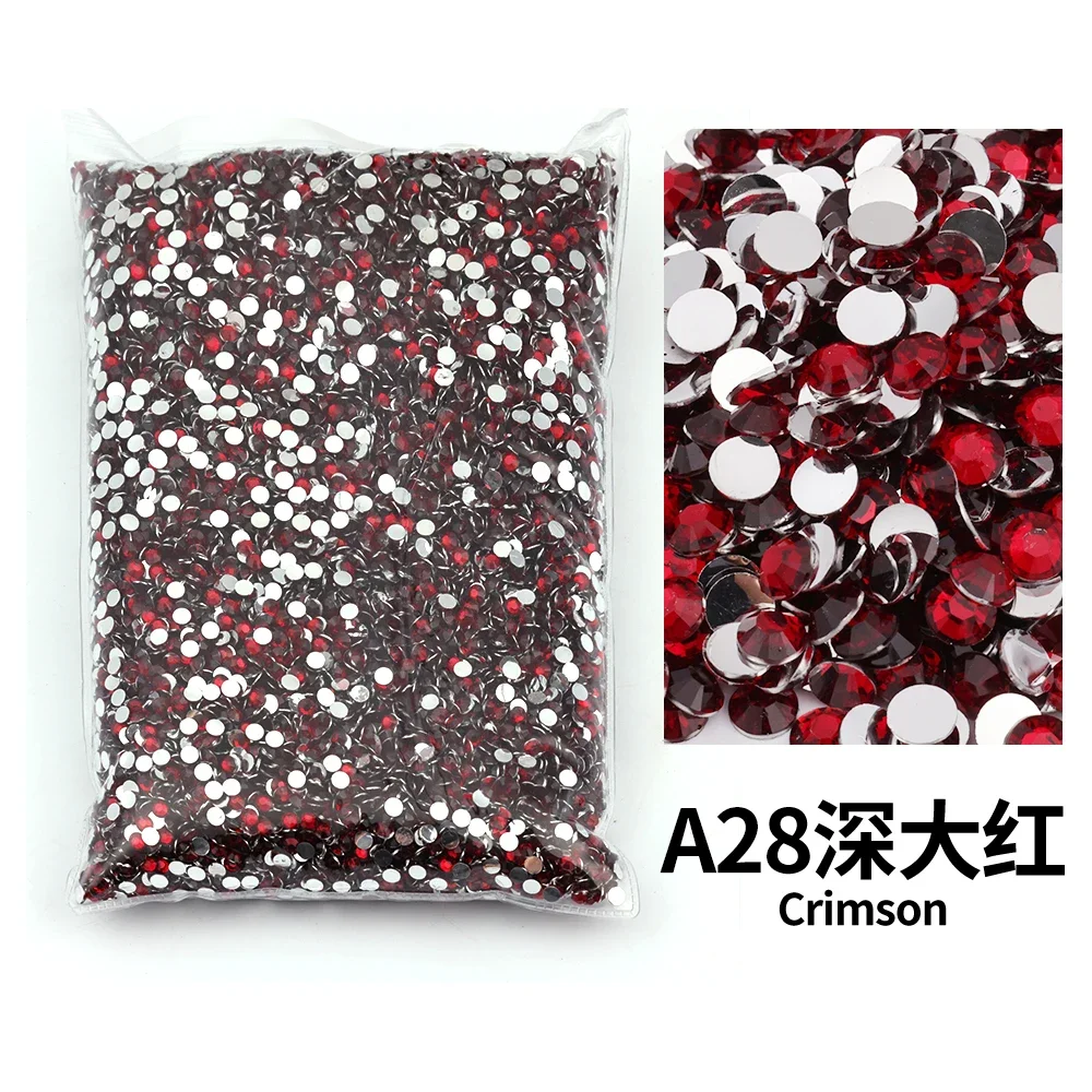 Vibrant Red Resin Flat Back Rhinestones - Bulk Wholesale