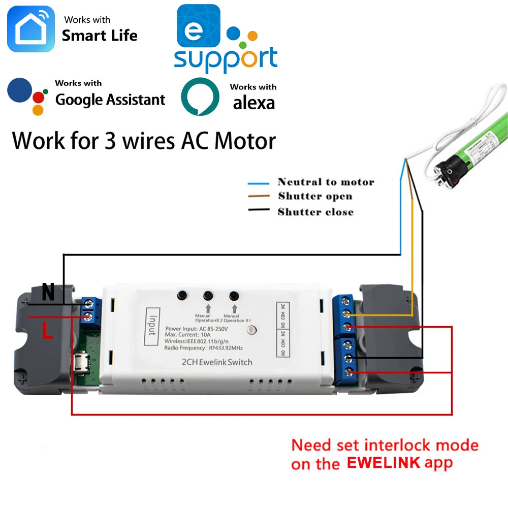 Smart Wifi Switch 2 Channel Zigbee Linear Actuator