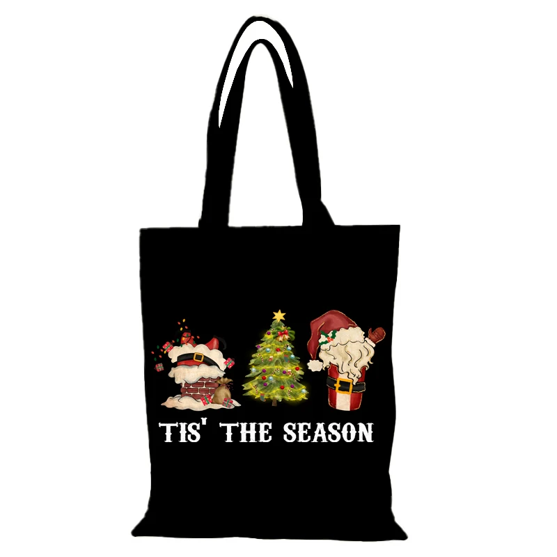 Neujahrsgeschenk Damen Umhängetasche Cartoon Stofftaschen Frohe Weihnachten Anime Einkaufstasche Canvas Sac De Courses Handtaschen Eco Shopper – Detail 8