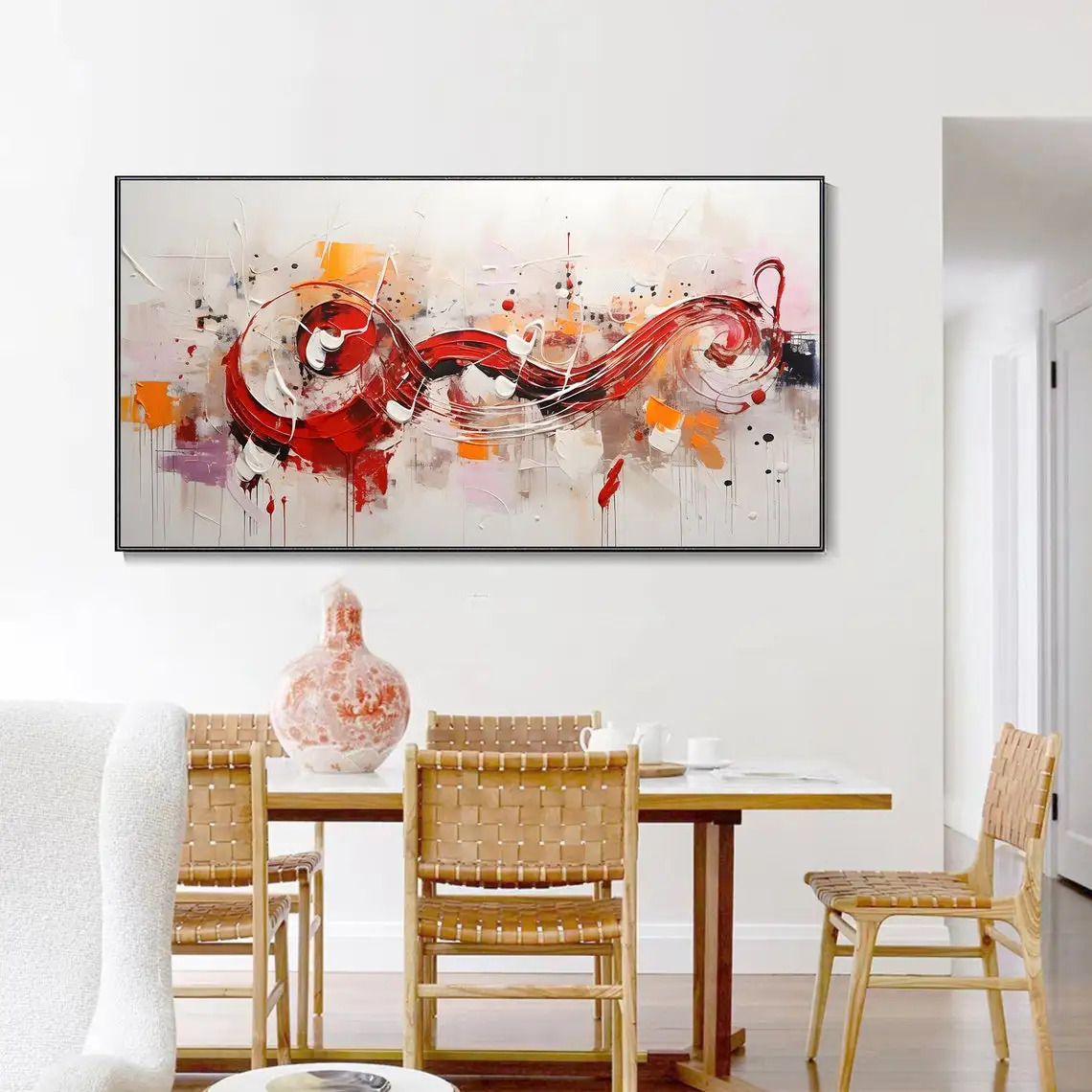 Abstract Music Notes Hand Oil Painting Creative Fantasy Art Mural Music Score Pentatonic Texture Painting Personalize Home Decor