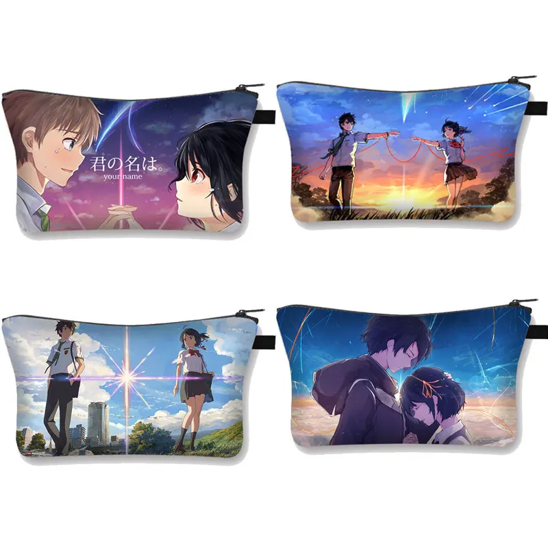 

Anime Your Name Kimi No Na Wa Cosmetic Bag Woman Multifunction Cosmetic Case Organizer Makeup Bags Female Storage Make up Cases