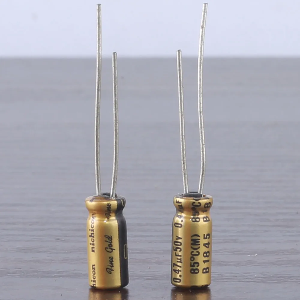 Audio Capacitor 10pcs 0.47uF 50V NICHICON FG(Fine Gold) 5x11mm 50V0.47uF Top Grade Audio Capacitor