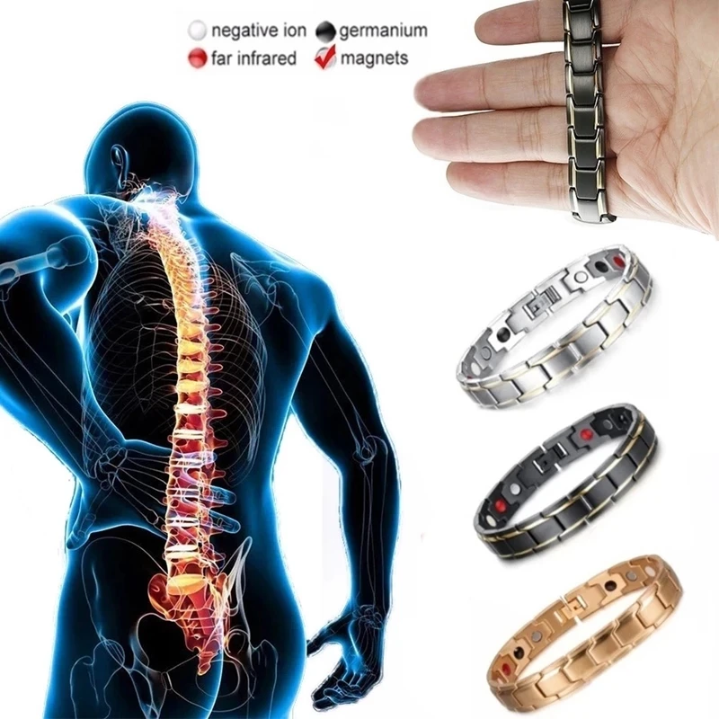 

2022 New Mens Jewellery Magnetic Therapy Health Anti-snoring Stainless Steel Bracelet for Men Adjustable Bracelet Pulsera Hombre