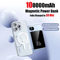 100000mAh Xiaomi Wireless Magnetic Power Bank 22.5W Fast Charging Portable Battery Charger For iPhone XiaoMi Samsung 2
