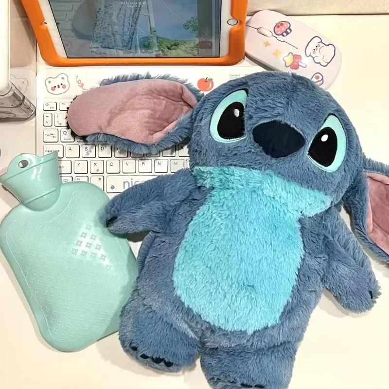 1pc Portable Disney Stitch Hot Water Bottle Soft Kawaii Winter Plush Warm Hand Bag Anime Water Girl Student Dormitory Gift no radiation security electric blanket dormitory warming products heated blanket student single person calefactor warm products