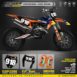 PowerZone Custom Team Graphics Backgrounds Decals Stickers Kit For KTM SX SXF MX 19-2022 EXC XCW Enduro 20-23 125 to 500cc 24