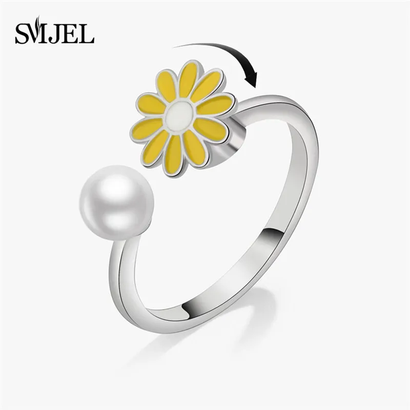 Elegant Beaded Spinner Ring - Anti-Stress Fidget Jewelry