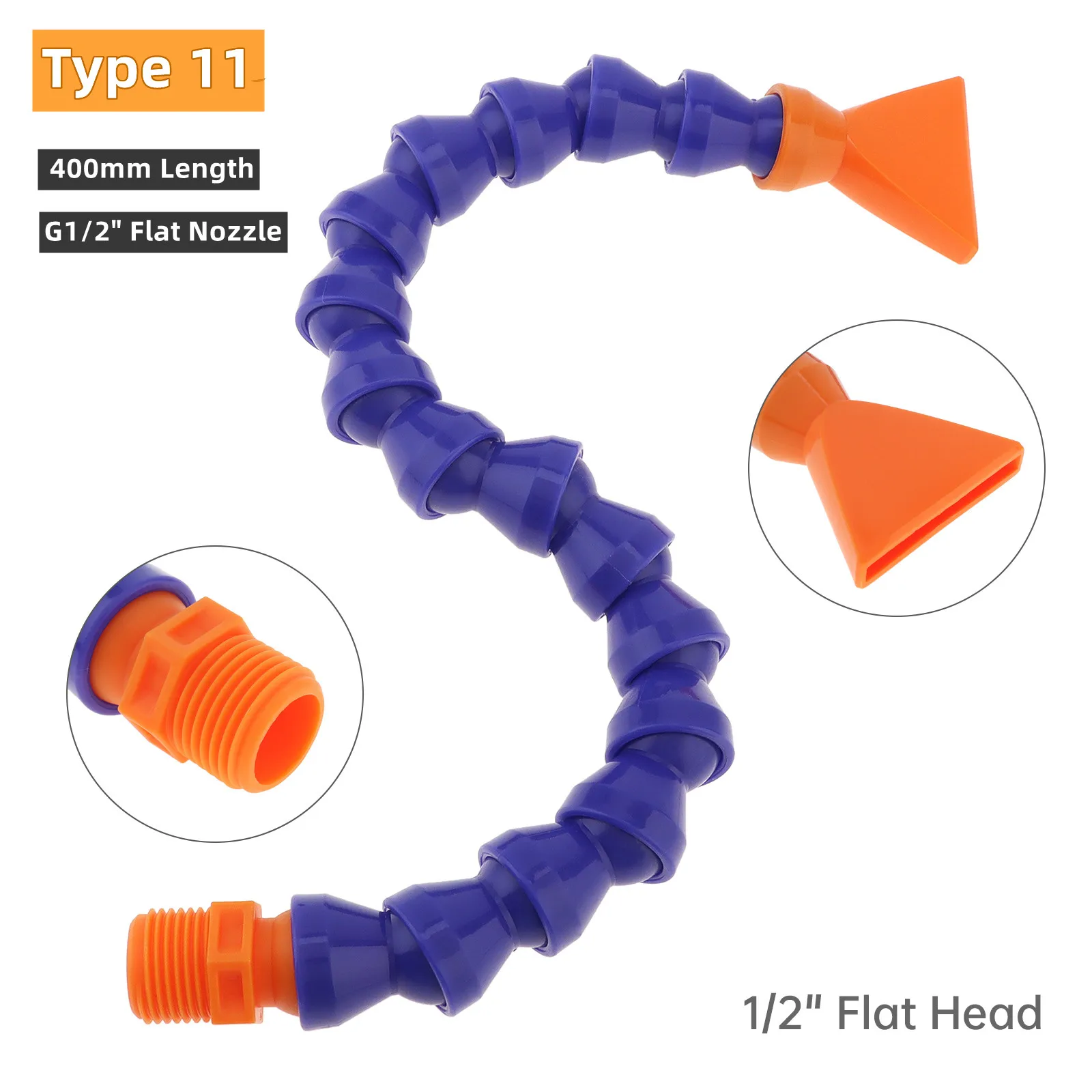 G1/4 G3/8 G1/2 Kunststoff flexibles Wasser-Öl-Kühlrohr mit Flachkopf / runder Düse für CNC-Maschine / Fräsen / Drehmaschine – Detail 21